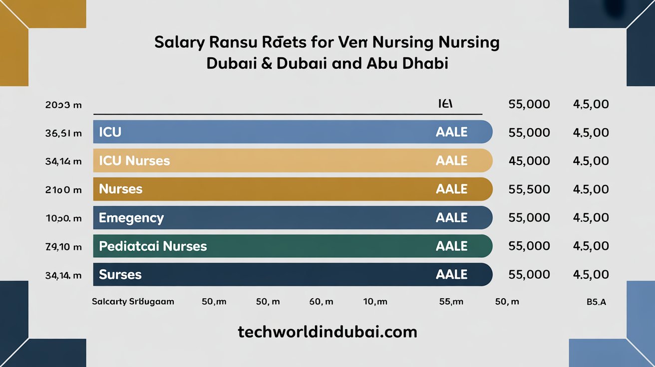 Nursing salary comparison chart in Dubai and Abu Dhabi by specialty