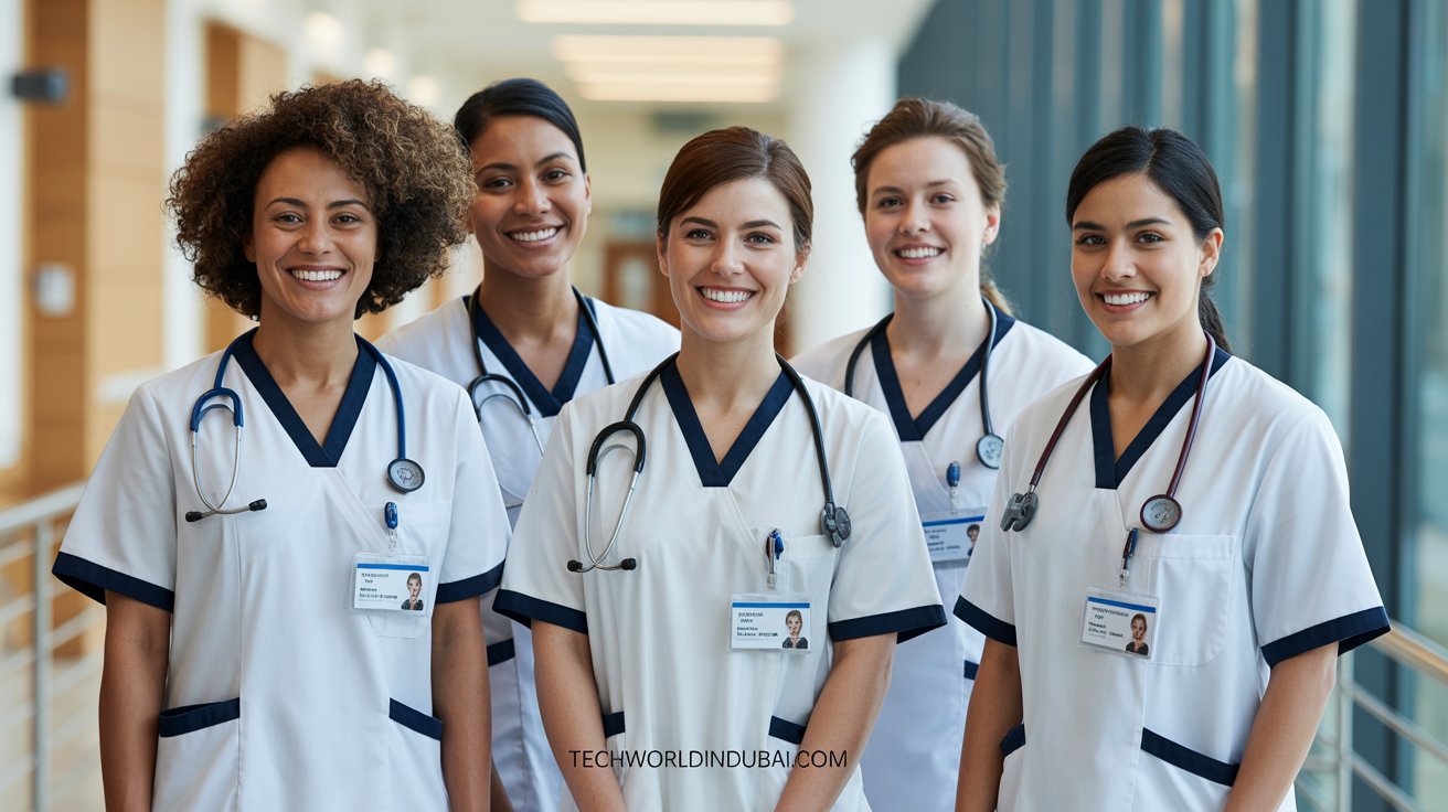 Nurses working together in Dubai hospital