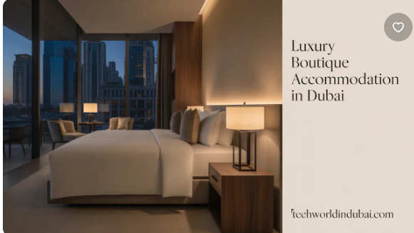 Designer interior of a boutique hotel room in Dubai with modern style