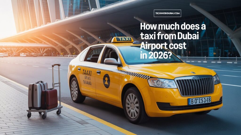 Taxi parked near Dubai Marina – Dubai Airport taxi fare